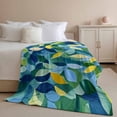 thumbnail image 2 of Throw Blanket for Couch Abstract Leaves Soft Fleece Flannel Blankets Cozy Lightweight Blanket for Home Sofa Living Room Watercolor Bed Throws 30" x 40", 2 of 9