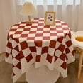 thumbnail image 1 of Nvzi checkerboard tablecloth high-end desk decoration tablecloth tea table tablecloth pad decoration (red, 90 * 60cm), 1 of 4