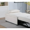 thumbnail image 4 of Modern Sleeper Sofa Chair White Fabric 1pc Convertible Sofa w Pillow Plush Armless Couch Living Room, 4 of 10