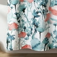 thumbnail image 4 of Blue and Coral Zuri Flora Shower Curtain-Fabric Watercolor Floral Print Design, x 72, 72" x 72", 4 of 5