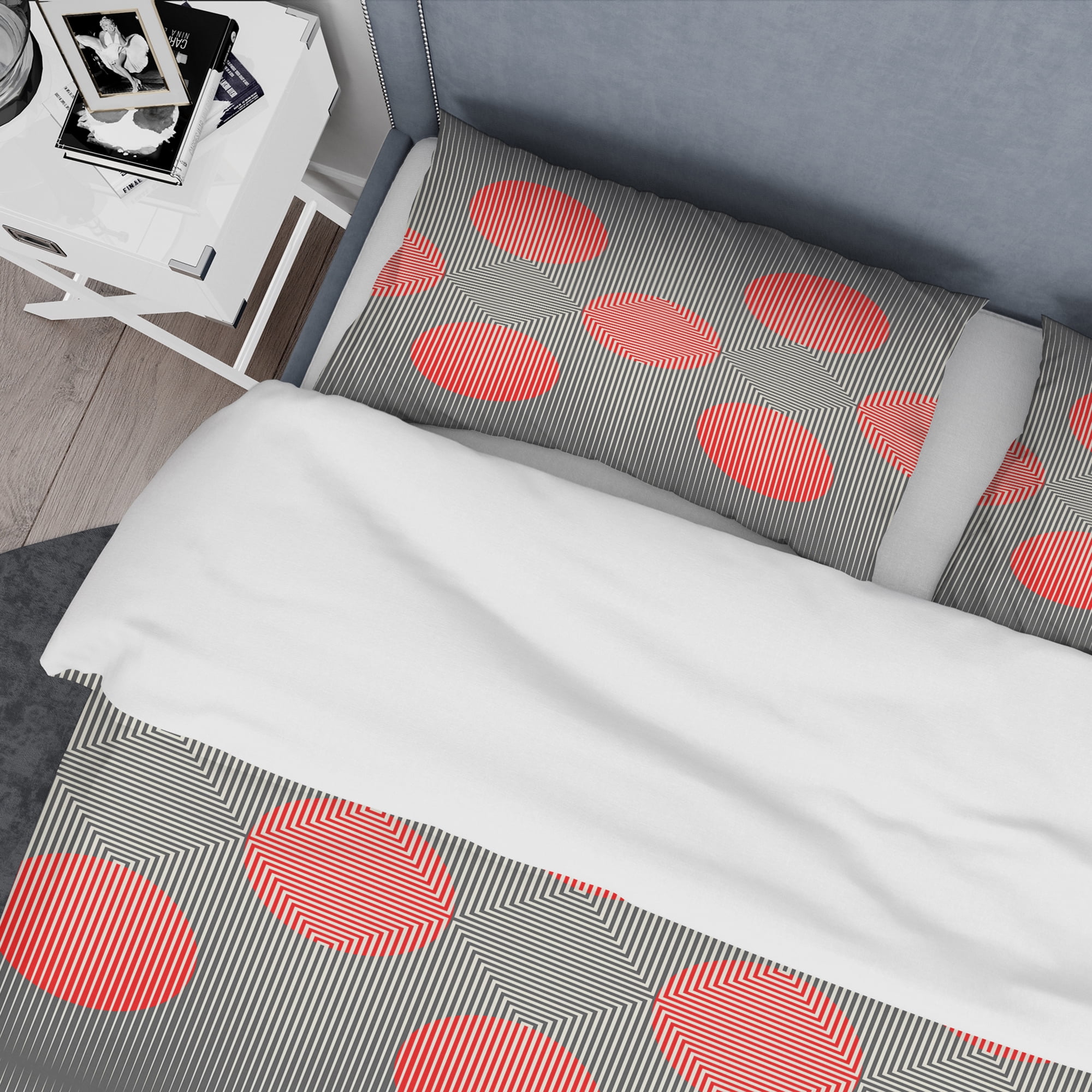 Designart 'Modern Circle and Line Geometric Pattern' Mid-Century Modern Duvet Cover Set