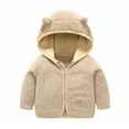 thumbnail image 3 of Girls Boys Toddler Fleece Hooded Jacket Coat Winter Warm Coat Jackets For Baby Girls Boys Sweatshirt Outwear Clothes Zipper Up, 3 of 5