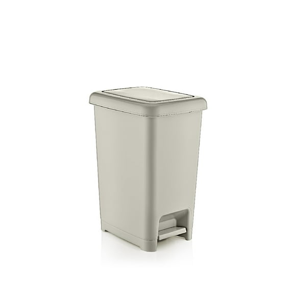 Slim 2.5-gallon Step on Trash Can with Lid. –  Space Savor Trash Can Good for Dorm Room, Kitchen, Bathroom, or Office, Keeps the Room Neat and Clean. Cream Color. By Superio.
