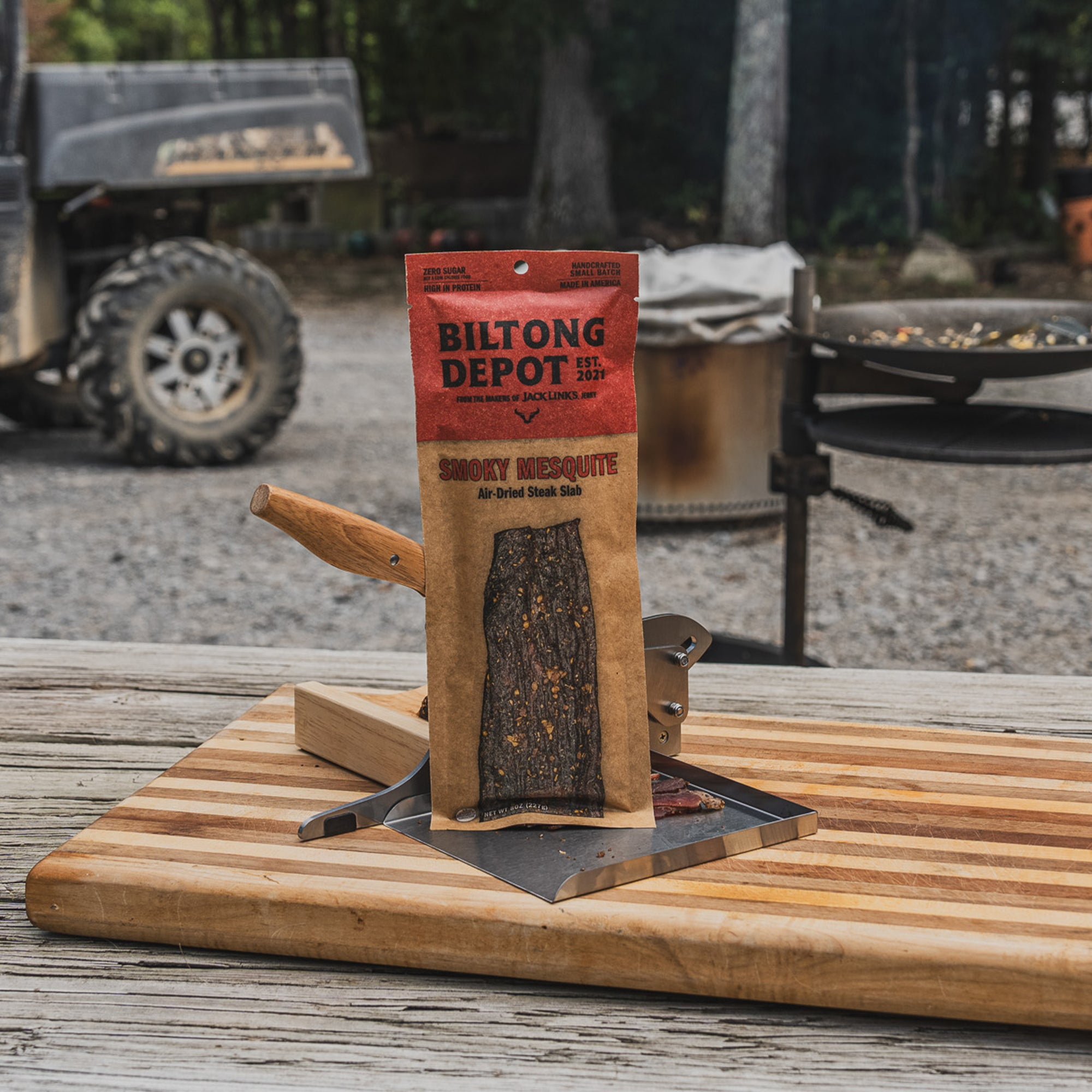 Biltong Depot Smoky Mesquite Steak Slab (8oz): High Protein Snack, No Sugar, Smoked Natural Dried Beef Jerky