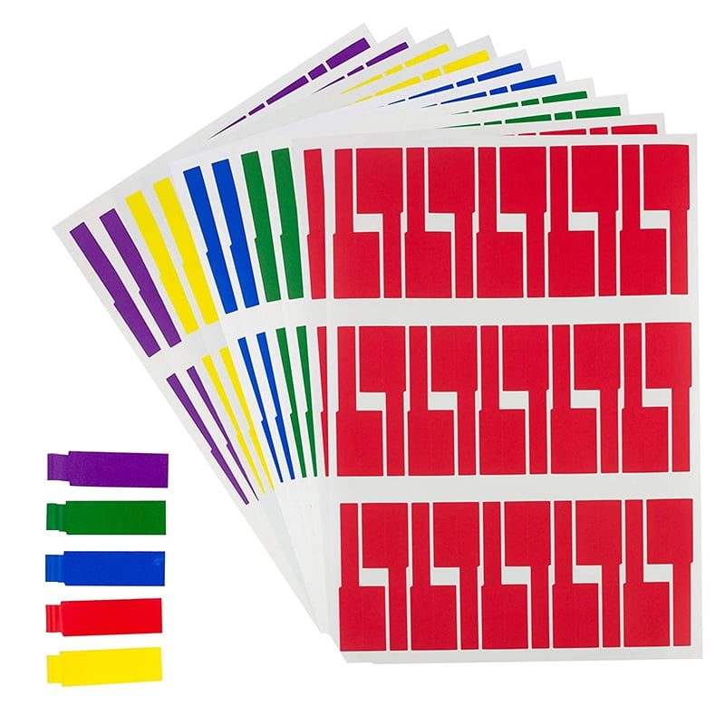 RUNCCI Cable Markers Self Adhesive Cable Labels Waterproof Tear Resistant Wire Labels 5 Colors 20 Sheets, 600 Labels