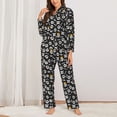 thumbnail image 2 of Pofeuu Cute skull Print Womens Pajamas Set Long Sleeve Sleepwear Button Down Nightwear Soft Pj Lounge Sets Button Down Pajamas Women-XX-Large, 2 of 7