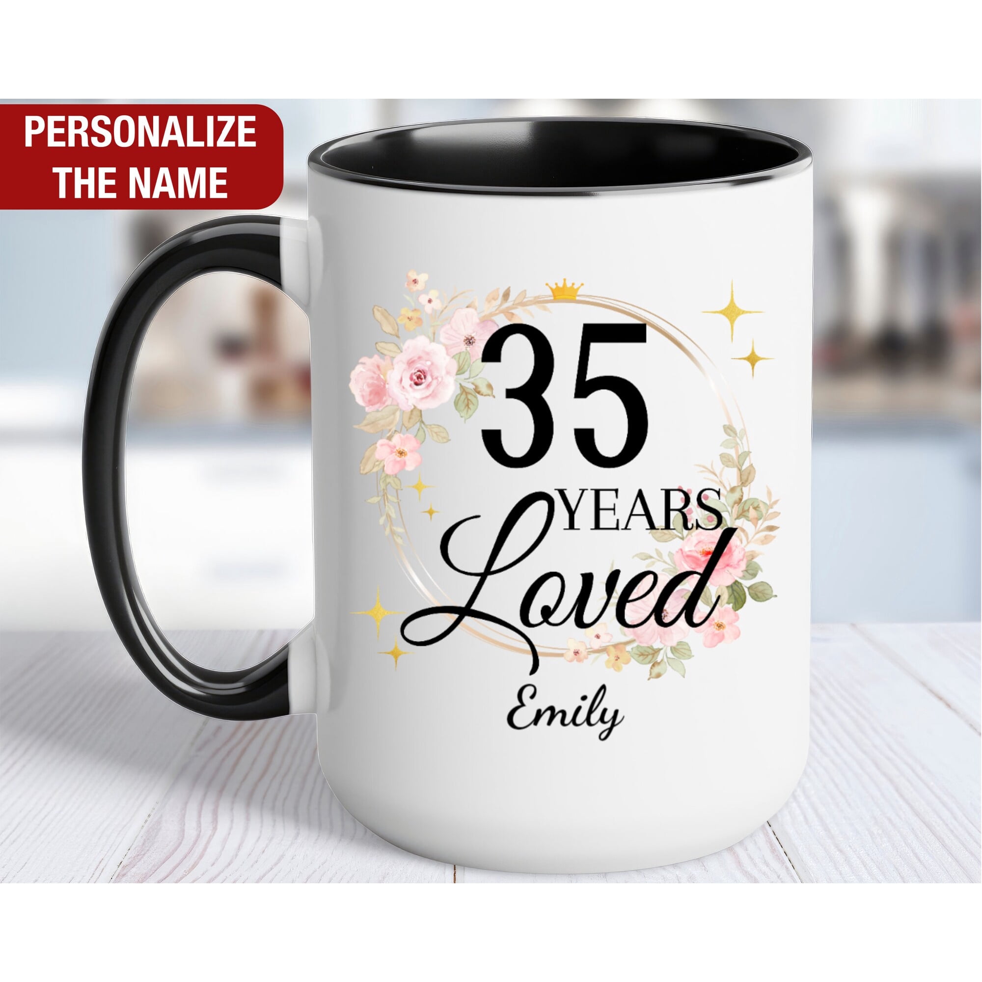 35th Birthday Gift for Her Personalized 35 Years Loved Mug Gift for 35 Year Old Birthday 3