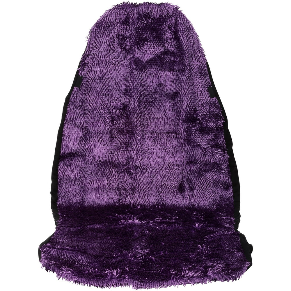 Auto Drive® Shiny Shaggy™ Purple Seat Cover Box