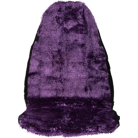 Purple Car Seat Cover - Auto Drive® Shiny Shaggy™ Purple Seat Cover Box