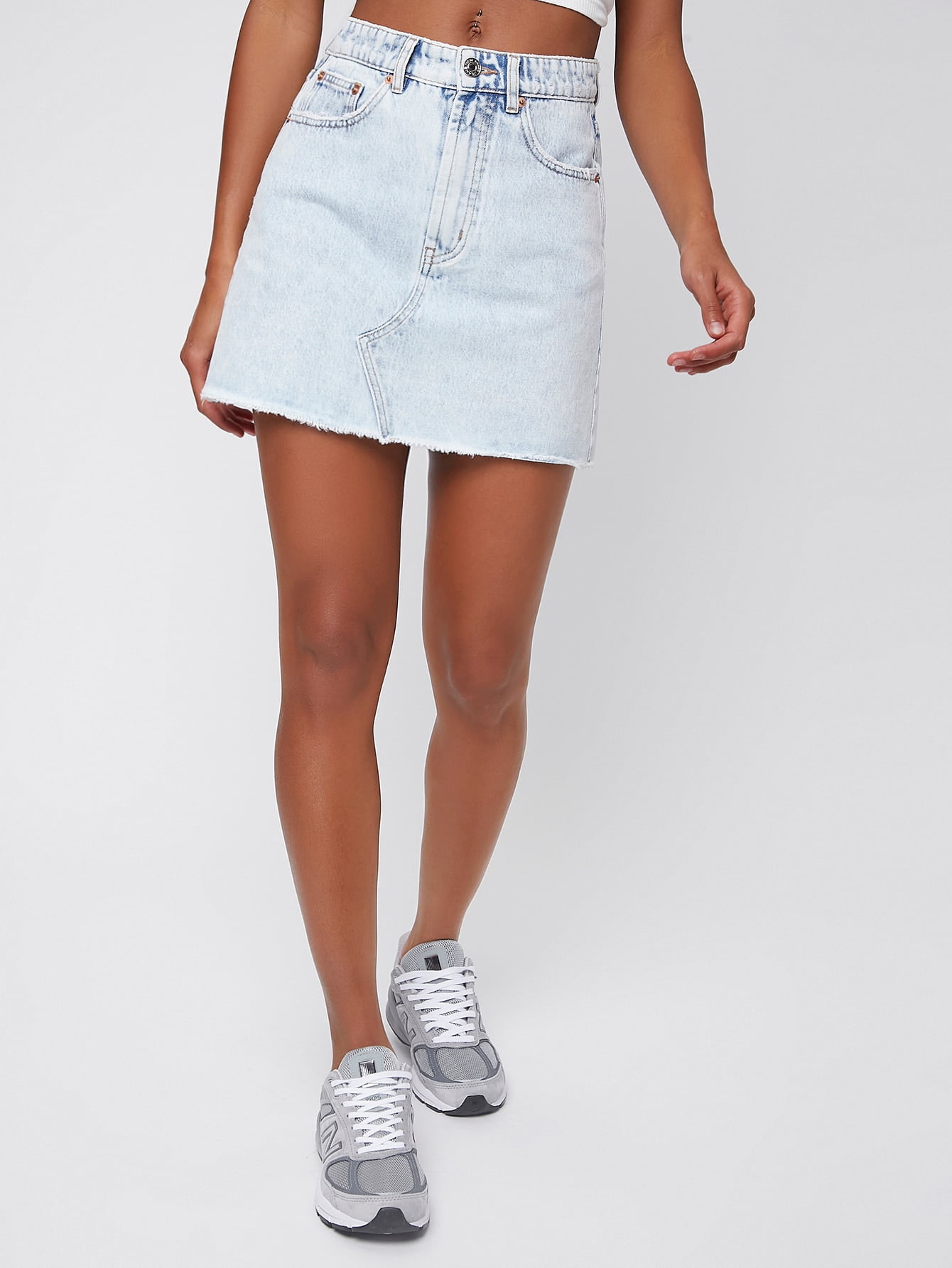 Women's BASICS Light Wash Raw Hem Denim 