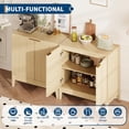 thumbnail image 4 of 31.5" Fluted Cabinet with 2 Doors, Sideboard Buffet, Modern Storage Cabinet with Adjustable Shelf, Multifunctional Accent Credenza Console Table for Living Room, Kitchen, Entryway- Oak, 4 of 7
