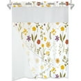 thumbnail image 6 of Dznils White No Hook Fabric Shower Curtain with Snap-in Liner, 72" x 74", Yellow Floral Patterned, 6 of 12