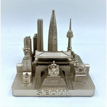 Seoul 3D City Famous Building Model Statue Souvenir Decoration for Home Office Gold 4”
