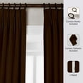 thumbnail image 2 of Kotton Culture Triple Pinch Pleat Blackout Curtain Thermal Insulated Room Darkening Spill Proof Machine Washable Window Treatment Panels (1 Panels, 100x108, Cocoa Brown), 2 of 8