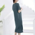 thumbnail image 5 of hotojiny Women's Sleepshirt Side Slit Sleep Dress Comfortable Modal Nightshirt Tshirt Long Sleeve Nightgown Sleepwear, 5 of 6
