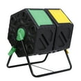 ZENY 37 gal Double Compost Bins, Outdoor Rotating Tumbling Metal Frame ...