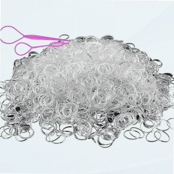 2500 PCS Hair Bands, Clear Elastic Hair Band, Mini Hair Rubbers Ties for Girls Ponytail Hair Accessories, Soft Elastic Bands Non-Slip Small Hair Ties, with 2 PCS Topsy Tail Hair Tools.