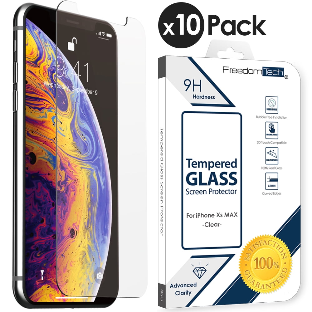 10 PACK iPhone Xs MAX Tempered Glass Screen Protector, Afflux Tempered Glass Screen Protector