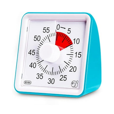 

SHUNXIN 60-Minute Visual Timer Classroom Countdown Clock Silent Timer for Kids Adults Time Management Clock for Teaching Blue