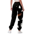 thumbnail image 6 of felwors Women's Elastic Waist Halloween Sweatpants Relaxed Fit Tapered Joggers Pocket Lounge Wear 2025 Black, XXXL, 6 of 7