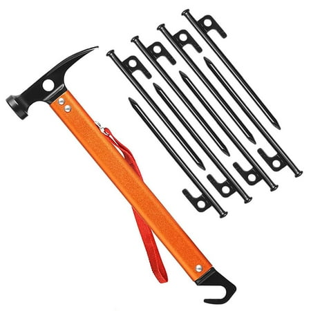 

Outdoor Camping Tent Hammer Aluminum Alloy Handle Tent Peg Puller Multifunctional Hiking Fishing Nail Puller for Climbing Hiking
