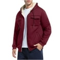 thumbnail image 3 of OGLCCG Men's Sherpa Lined Hoodie Jacket Winter Warm Midweight Zip Up Hooded Sweatshirt Jackets with Pockets Casual Thick Fleece Coats,XXXL,Wine, 3 of 8