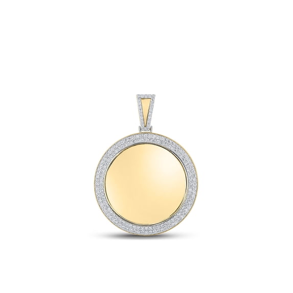 14kt Yellow Gold Mens Round Diamond Memory Circle Charm Pendant 4 Cttw