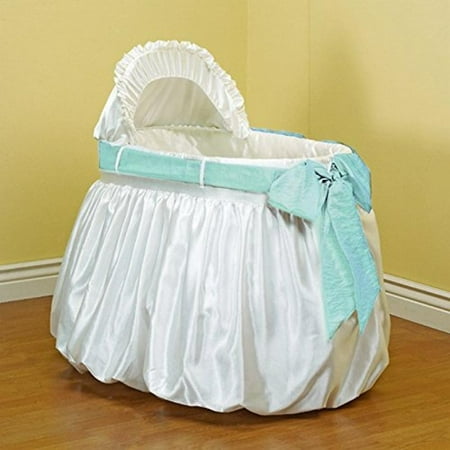 Baby Doll Bedding Shantung Bubble and Crushed Belt Bassinet Set,