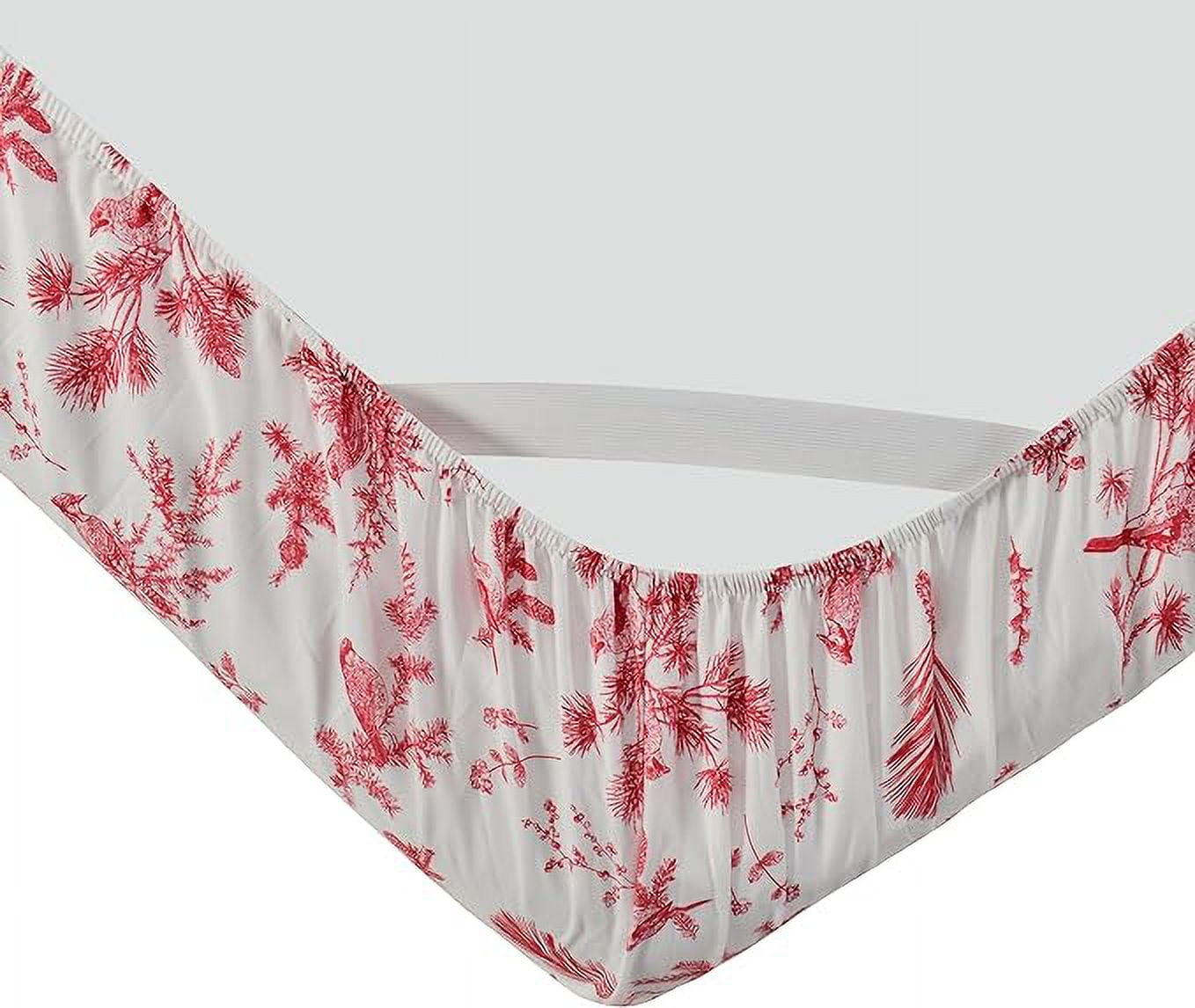 Holiday Pattern 4-Piece Luxury Soft Bed Sheets, 1500 Premium Hotel Quality Microfiber, Wrinkle & Fade Resistant Bedding Set, Twin XL, Cardinal