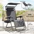 thumbnail image 3 of Outsunny Chaise Longue Pliable 2 Pcs avec Auvent Pare-Soleil, Gris Foncé, 3 of 10