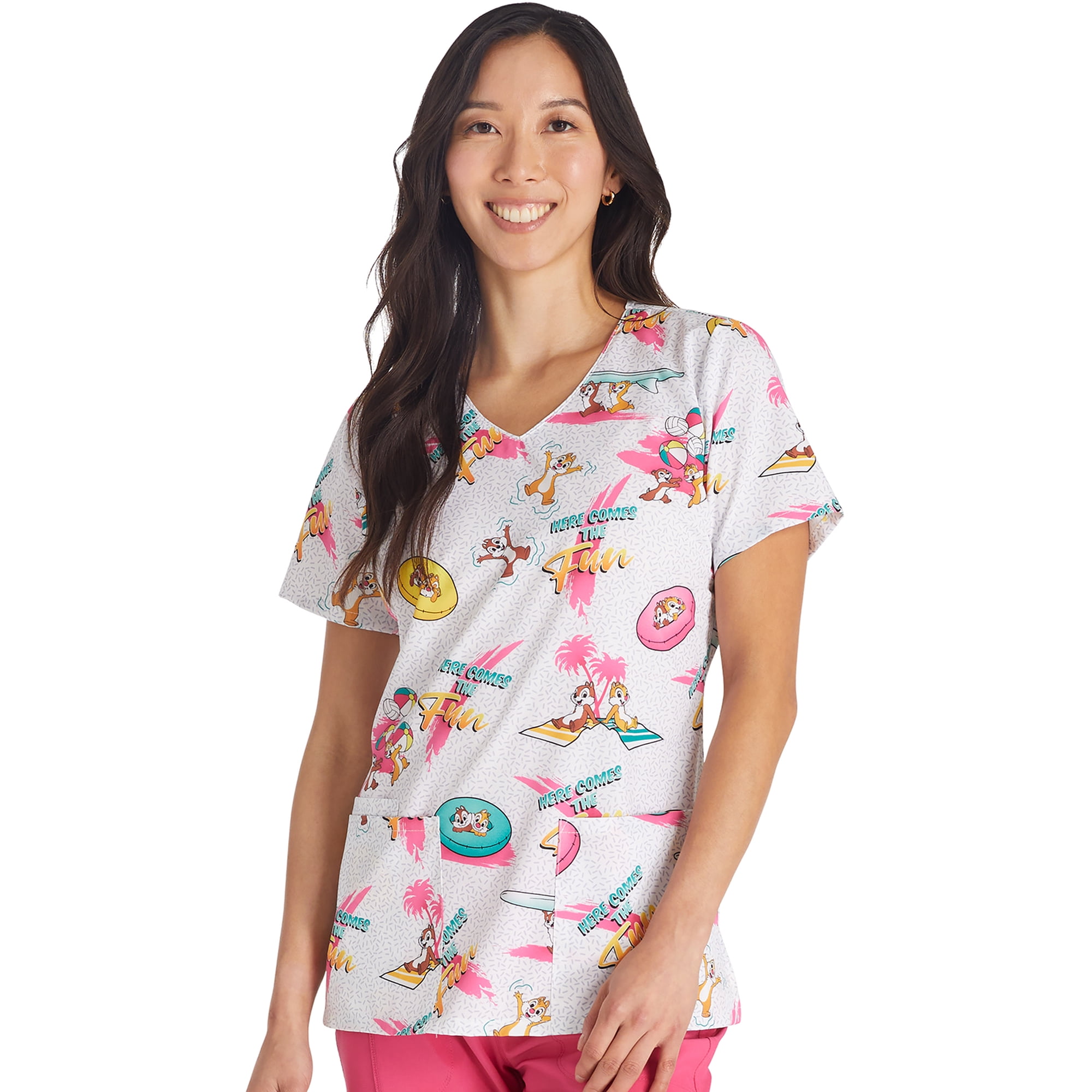 Tooniforms Scrubs Top For Women V-Neck Print TF614