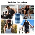 thumbnail image 7 of Bixox Men's Blue Squares Printed Shirt Sleeveless Fitness Tank Top-Medium, 7 of 7