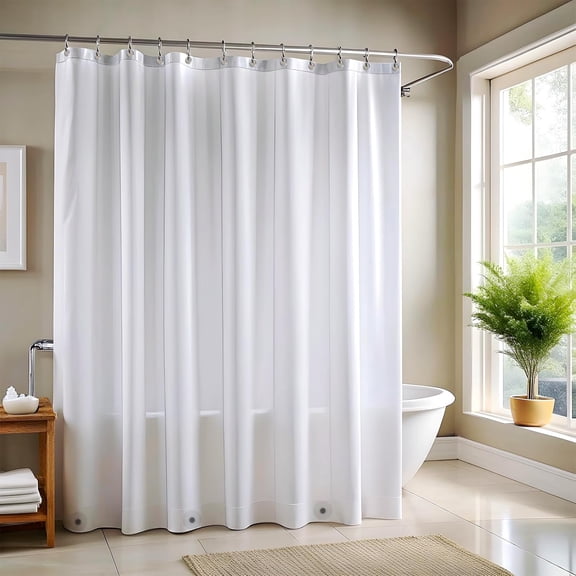 Frosted Shower Curtain Liner – 72" x 72" Premium PEVA Liner with Rustproof Grommets & 3 Magnets – Waterproof, Lightweight Bathroom Shower Curtain Set