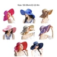 thumbnail image 4 of Sombrero flexible de ala grande Qarigey para mujer - Sombrero de paja plegable y ecológico para el sol morado claro, 4 of 6
