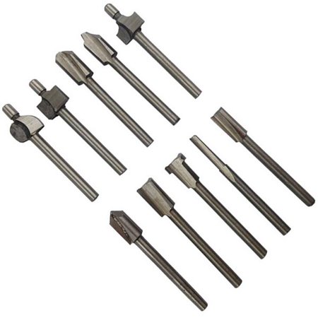 10pcs Shank HSS Titanium Router Bits 1/8 Inch for Dremel Foredom Rotary Tool