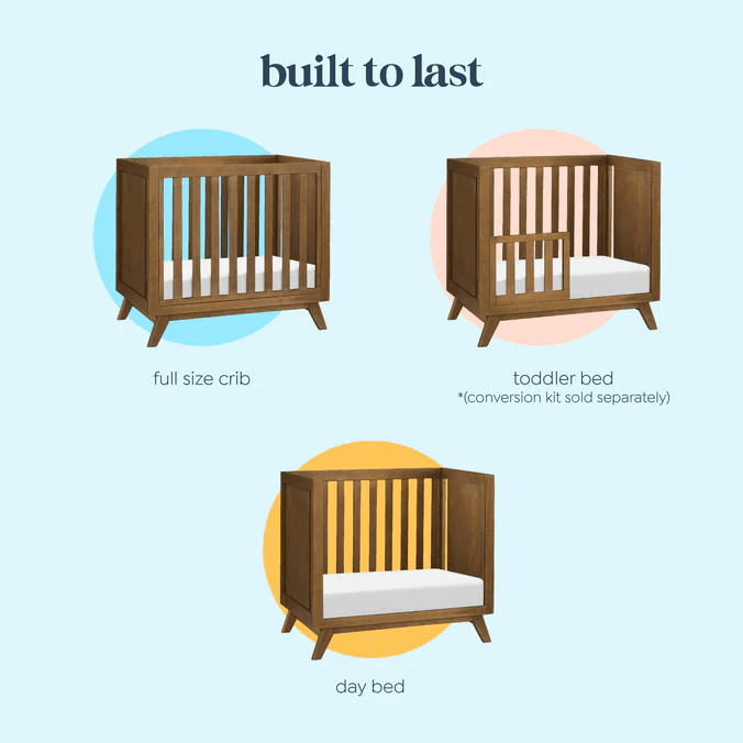 DaVinci Otto 3-in-1 Convertible Mini Crib with 4" Mattress in Walnut