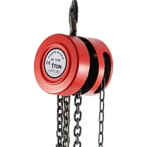 KFFKFF Manual Chain Hoist, Capable of Lifting 2200 lbs/1 Ton, 7ft/2m Chain Block, Industrial-Grade Steel Built Hand Chain Block for Transport & Workshop Applications, Red