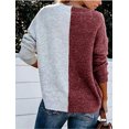 thumbnail image 4 of Femmes Lâches Col Rond Tricot Couleur Bloc Pull Manches Longues Automne Hiver Loisirs Pull Tops XL, 4 of 5