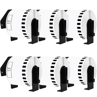 Buy Greencycle 6 Roll 62mm 2 3 7 X 30 48m 100ft Continuous White Paper Label Tape Compatible For Brother Dk25 Dk 25 With Cartridge Used In Brother Ql 500 Ql 550 Ql 570 Ql 700 Ql 800 Printer Online In Taiwan