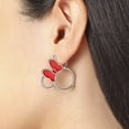 thumbnail image 2 of Disney Minnie Mouse Red Bow Earring Set, 3 Pairs (Hoops, Drops & Studs), Silver‑Tone, 2 of 6