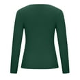 thumbnail image 7 of YUGYXL Oversized T Shirts for Women Vintage Long Sleeve Henley Shirt Button Down Slim Fit Tops Scoop Neck Ribbed Knit Tshirt Army Green L, 7 of 7