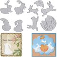 thumbnail image 1 of GFDYREE Easter Rabbits Cutting Dies for Card Making, Easter Eggs Bunny Die Cuts Easter Animals Background Embossing Stencil Template Tool for DIY Scrapbooking Paper Card and Photo Album Craf, 1 of 5