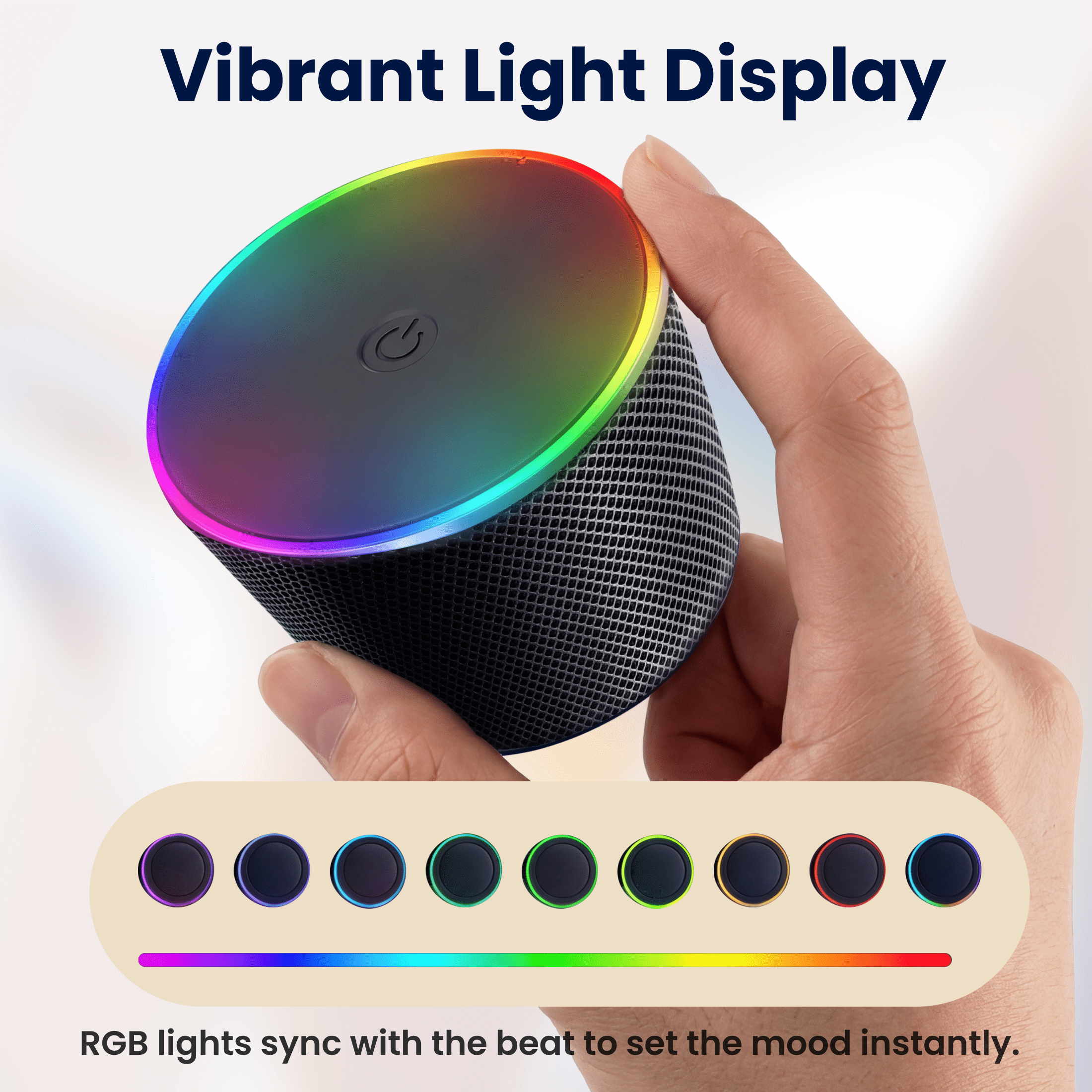 Portable Bluetooth Speaker, Magnetic Bluetooth Speaker with 9 RGB Lights, TWS Wireless, IPX5 Waterproof – Tech Gadgets for Teen Boys Men Women, Perfect for Desk/Outdoor/Party/Kitchen