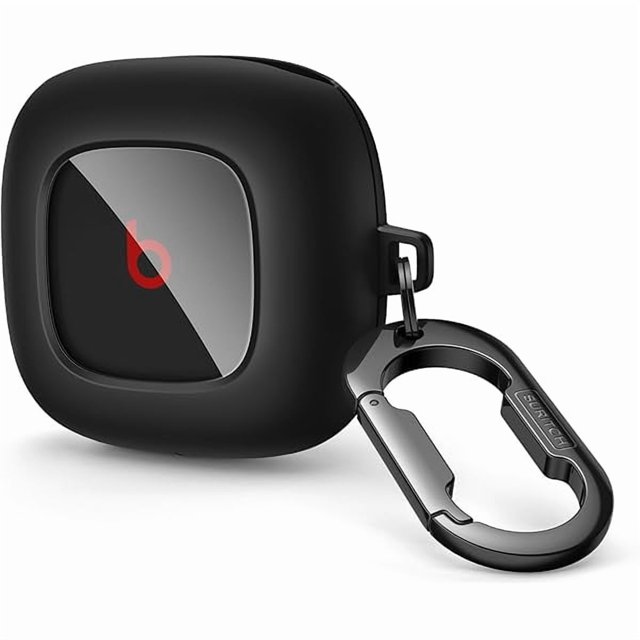 Chenchen Case Compatible with Beats Fit Pro Earbuds, Shock-Absorbing Protective TPU Shell for Beats Fit Pro Charging Case 2021 Earbuds Secure Locking System with Anti-Lost Keychain, Black