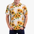 thumbnail image 5 of Yiaed Sunflower 5Print Men's Short Sleeve Polo Shirt,Golf Polo for Men Three-Button Golf Shirt Athletic Casual Collared T-Shirt- Large, 5 of 7