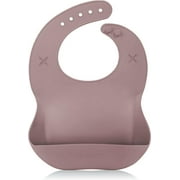 Silicone Baby Bib with 2 Holes for Paper Towel Adjustable Fit Waterproof Soft Bibs for Babies & Toddlers
