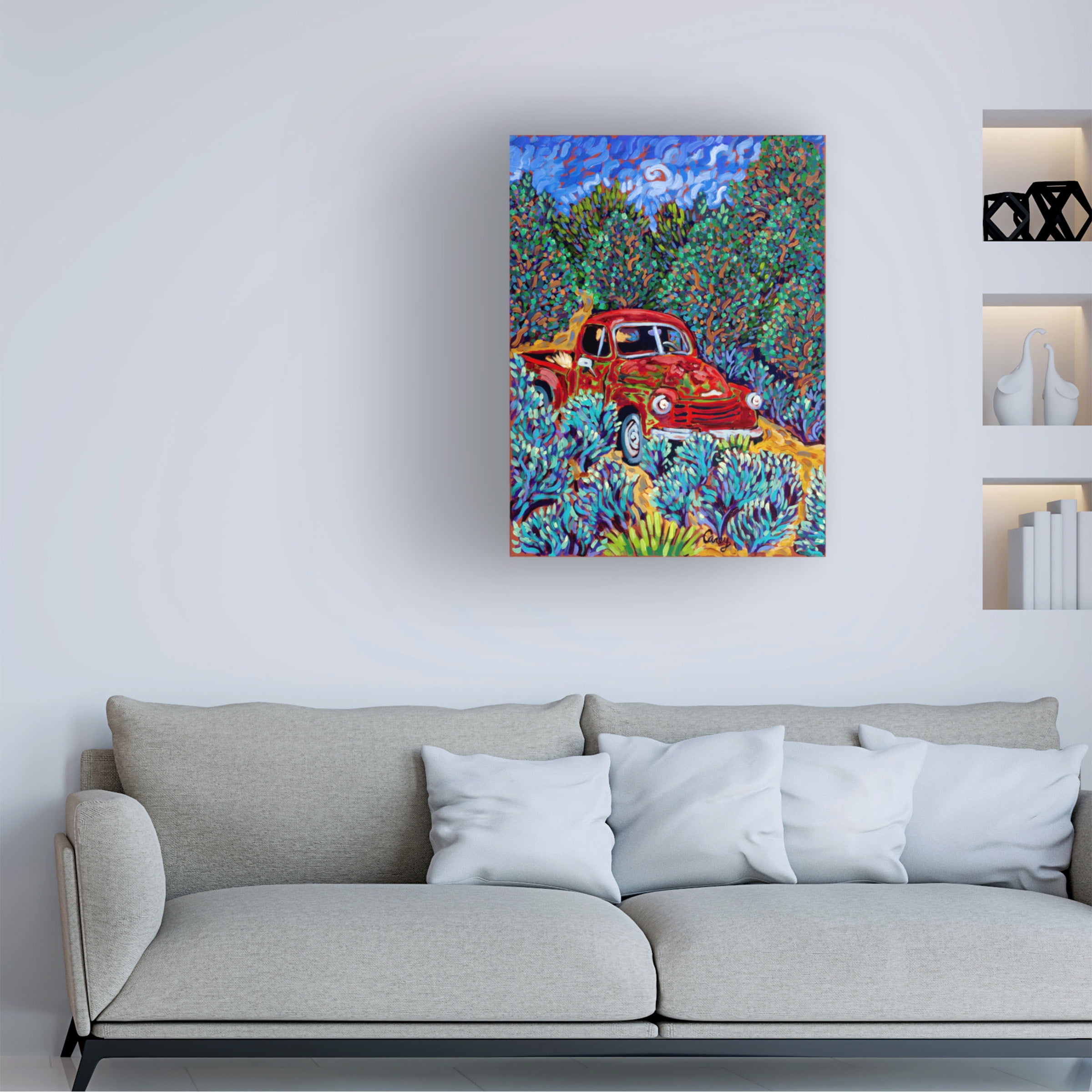 Cathy Carey 'Little Red Truck' Canvas Art