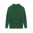 thumbnail image 3 of LittleSpring Boys Girls Quarter Zip Sweater Cable Knit Mock Neck Long Sleeve Pullover Size 4-12, 3 of 6