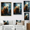 thumbnail image 4 of Designart "Moonlit Bear On Mountain Portrait" Animals Bear Floater Framed Canvas Prints, 4 of 5