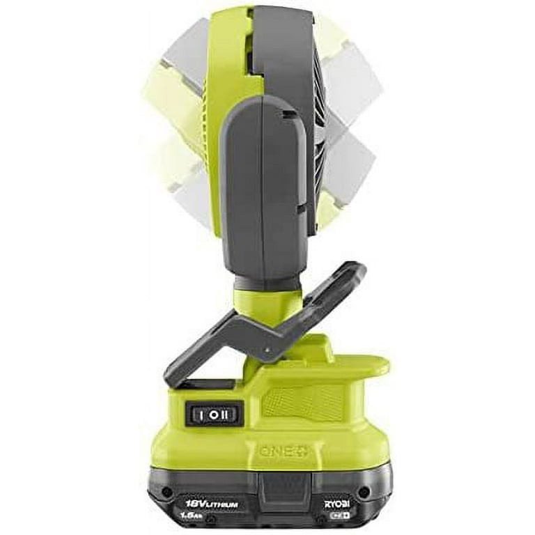 RYOBI 18V ONE+ Cordless 4 Inch Clamp Fan (Tool Only) Green & Grey 